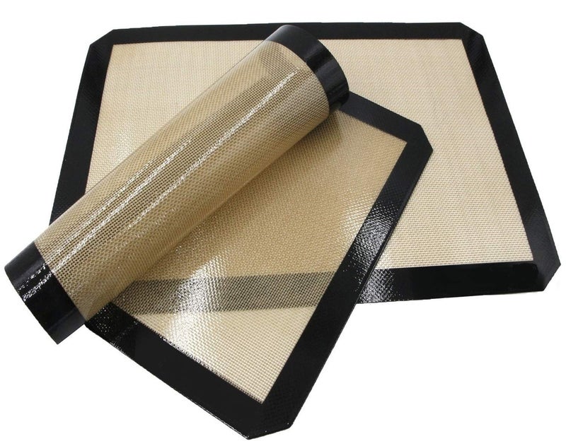 BOGZON Premium Non Stick Silicone Baking Mats Quarter Sheet Toaster Oven Liner Small,Set Of 2 Mats (Size 8.5" - 11.5") - Image 2